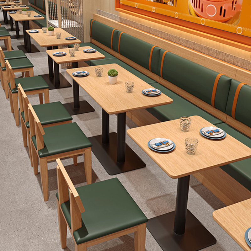 Nordic Modern Cafe Restaurant Simple Benches Faux Leather Upholstered Bench